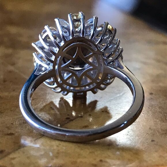 Natural Smoky Quartz Sterling Silver Cocktail Ring Size 9 - Picture 7 of 8